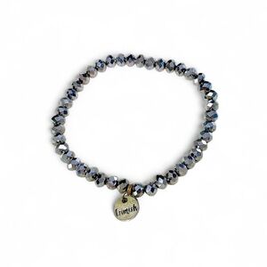 Erimish Black Metallic Beaded Bracelet